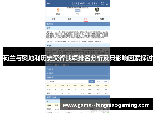 荷兰与奥地利历史交锋战绩排名分析及其影响因素探讨